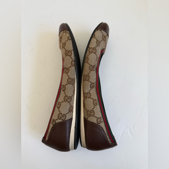 Gucci Brown GG Logo Monogram Supreme Guccissima Brown Canvas Ballet Flats EU40 - Picture 4 of 9